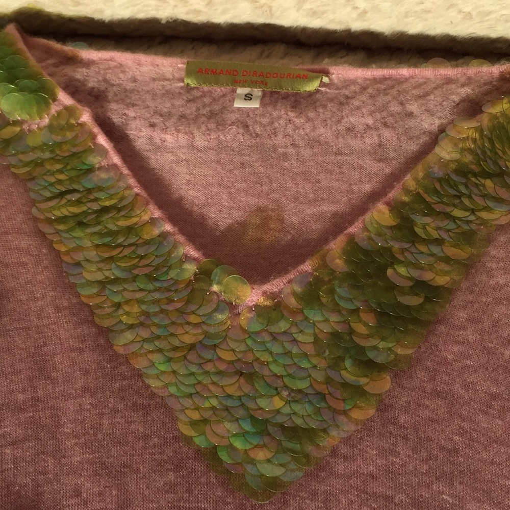 Cashmere Sweater by Armand Diradourian Paillettes - Picture 2 of 8